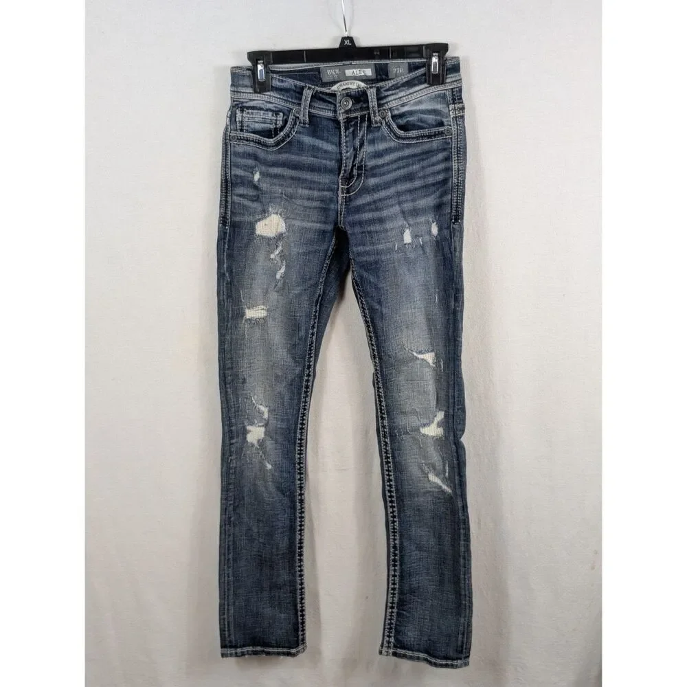 BKE Alec Straight Stretch Jeans Blue Men's/Boys Size 27R